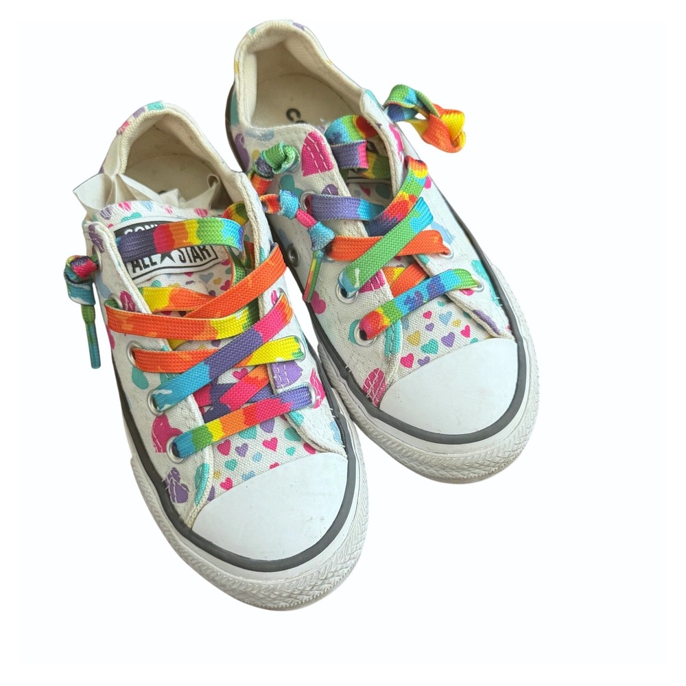 Converse Chuck Taylor AllStar Bright Rainbow Heart Kids 11 Sneakers Kidcore